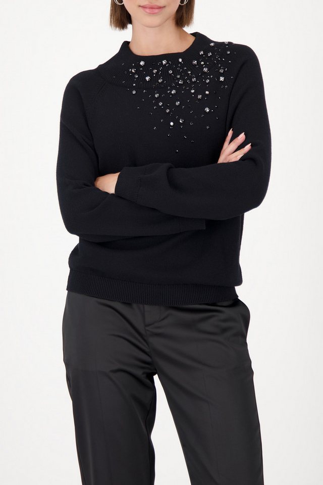 Monari Strickpullover Pullover Schmucksteine Regular fit mit Stehkragen von Monari