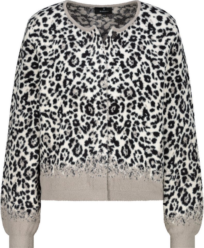 Monari Strickpullover Strickjacke mit angesagtem Leopardenmuster von Monari