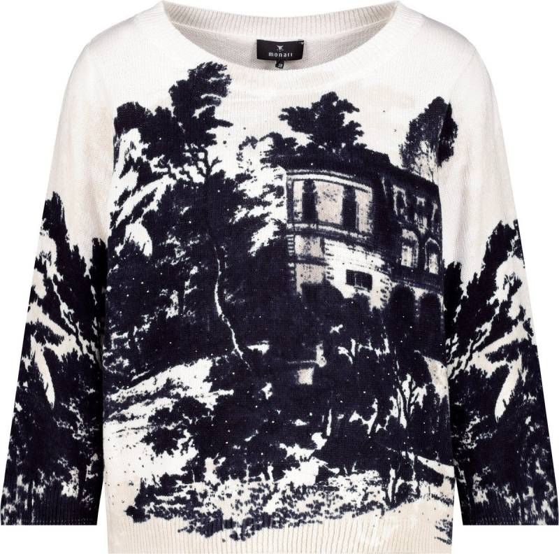 Monari Strickpullover mit „English Garden“ Print Seaside Couture von Monari