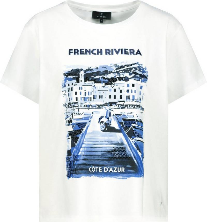 Monari T-Shirt Monari Damen T-Shirt mit „French Riviera“-Print Côte d'Azur von Monari