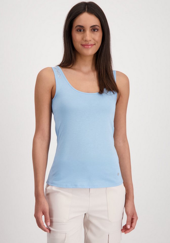 Monari Tanktop mit Glitzersteinchen an den Trägern von Monari