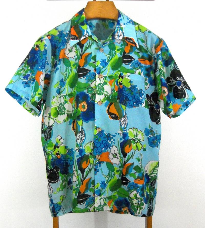 70Er Jahre Vintage Hawaiian Royal Islander - Polyester Größe Groß von MonarkAloha