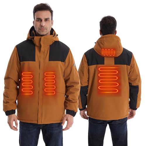 Monave Beheizbare Jacke Herren Daunenjacke 3 Temperaturstufen,Beheizbare Weste für Motorrad Angeln Outdoor-Aktivitäten (Die Verpackung beinhaltet keine Powerbank) von Monave