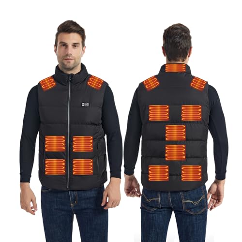 Monave Beheizbare Weste Herren 3 Temperaturstufen Beheizbare Jacke für Motorrad Angeln Skifahren Outdoor-Aktivitäten (Die Verpackung beinhaltet keine Powerbank) von Monave