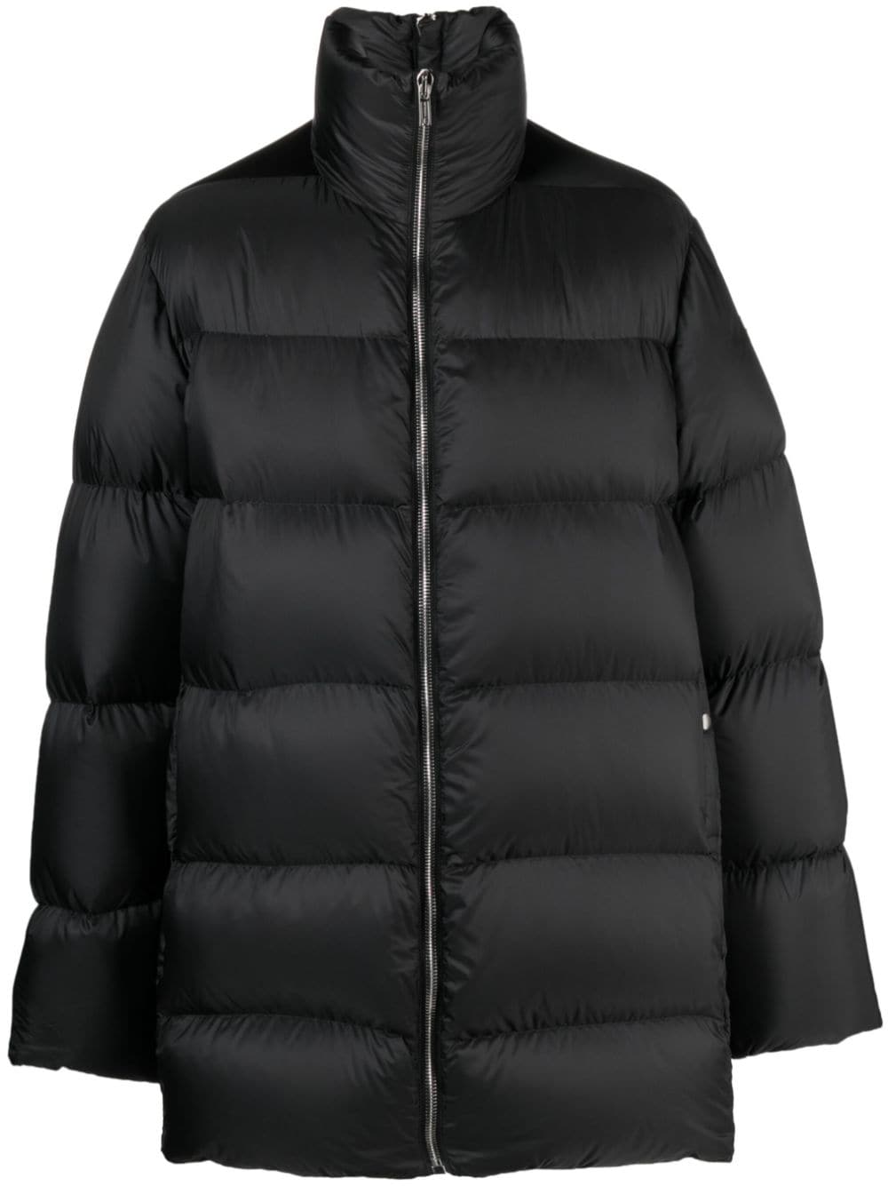 Moncler + Rick Owens Gefütterter Cyclopic Mantel mit Logo-Patch - Schwarz von Moncler + Rick Owens