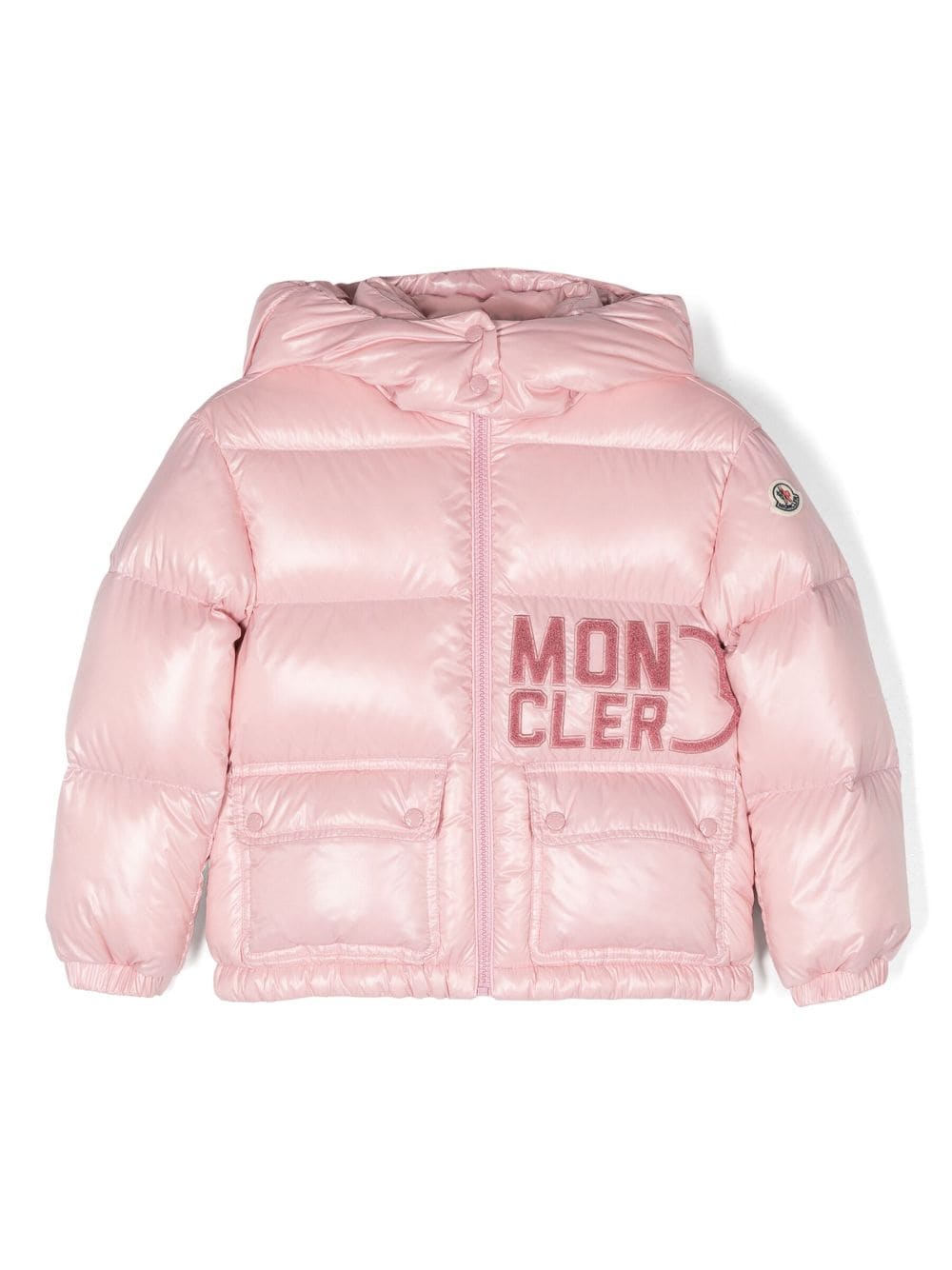 Moncler Enfant Gefütterte Abbaye Jacke mit Logo - Rosa von Moncler Enfant