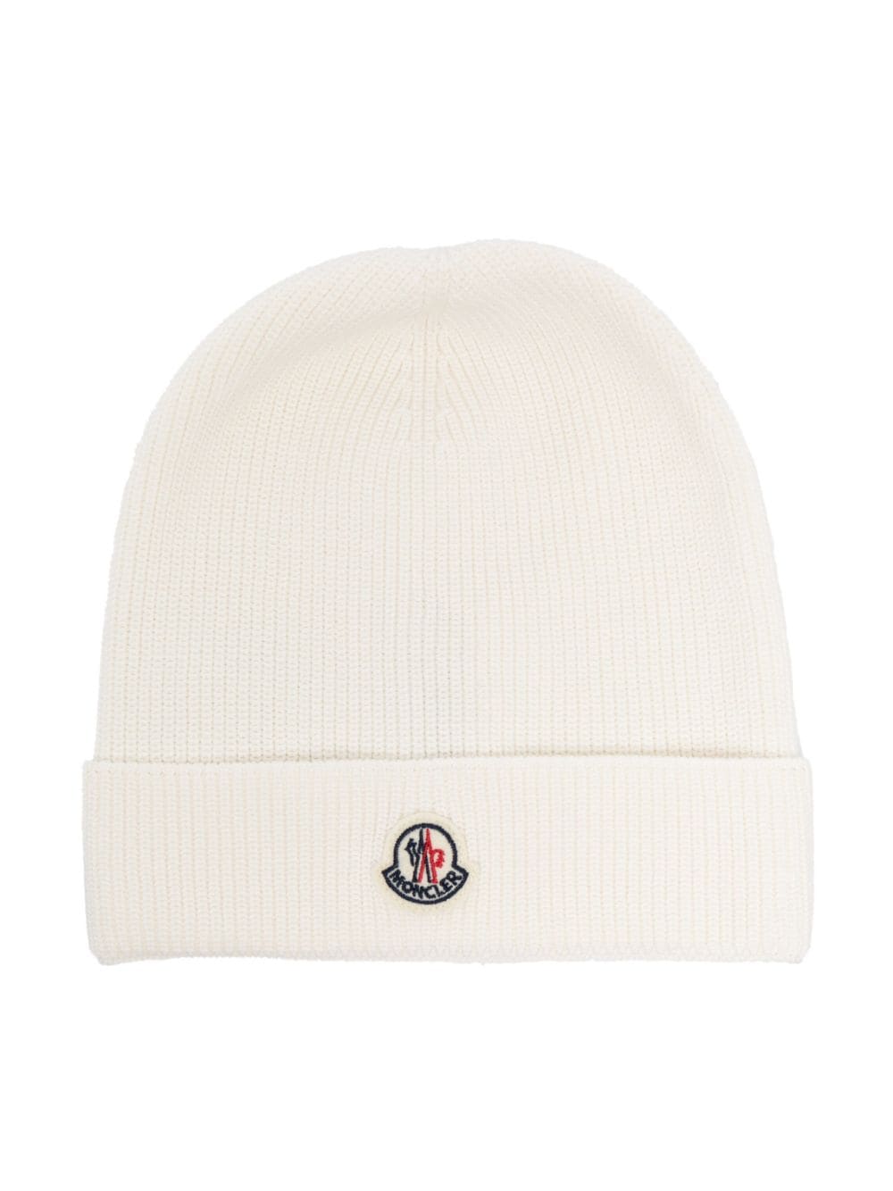 Moncler Enfant Beanie mit Logo-Patch - Weiß von Moncler Enfant