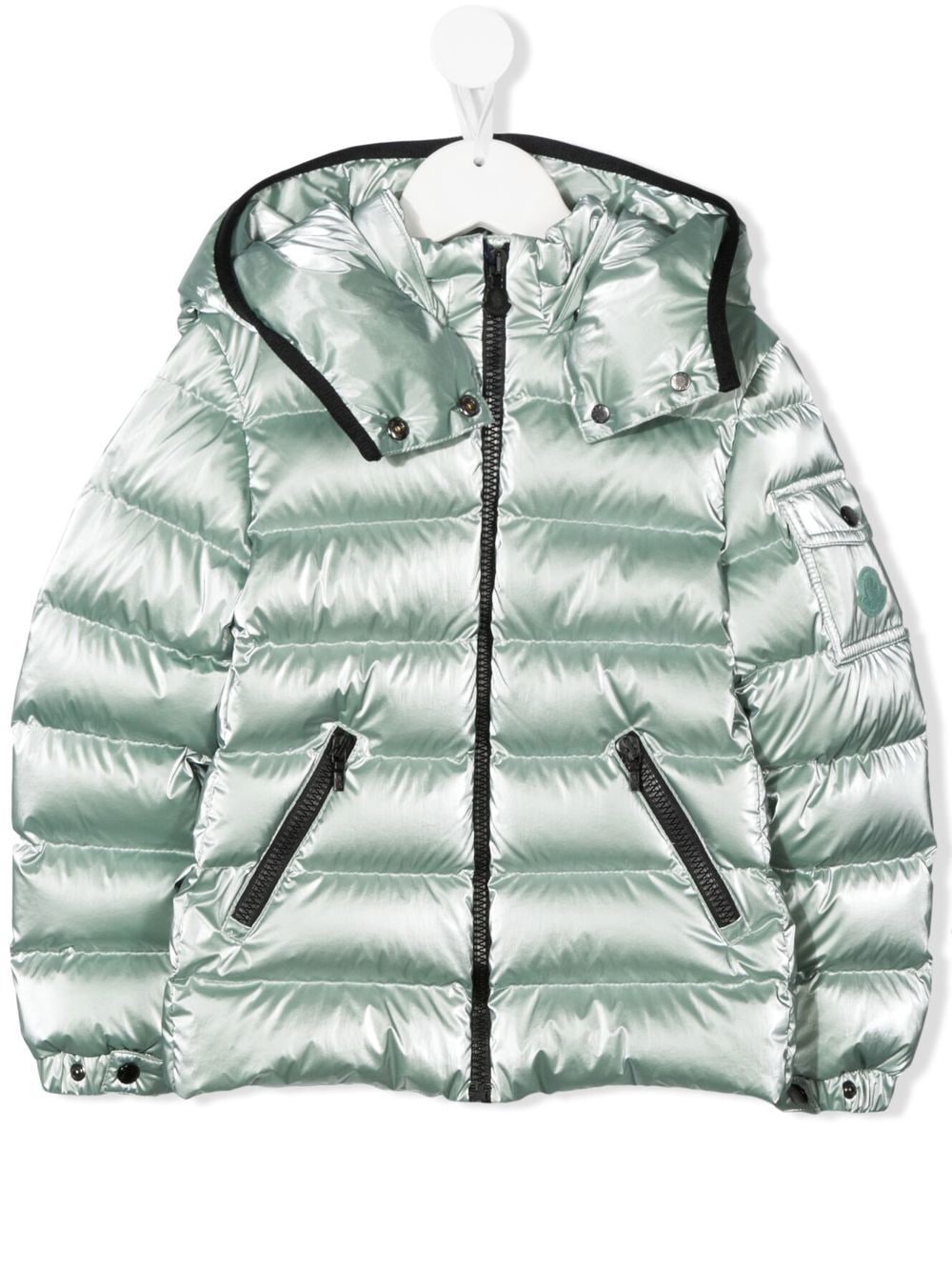 Moncler Enfant Daunenjacke im Metallic-Look - Grün von Moncler Enfant