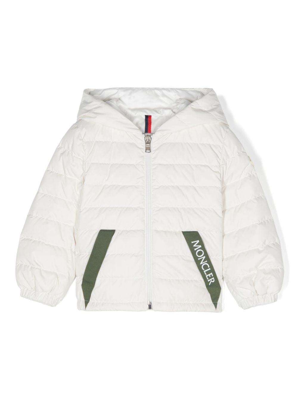 Moncler Enfant Gefütterte Jacke mit Logo-Applikation - Weiß von Moncler Enfant