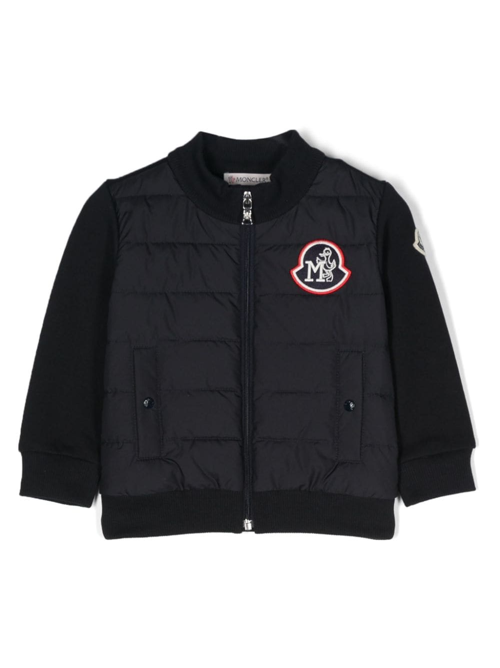 Moncler Enfant Gefütterte Jacke mit Logo-Patch - Blau von Moncler Enfant