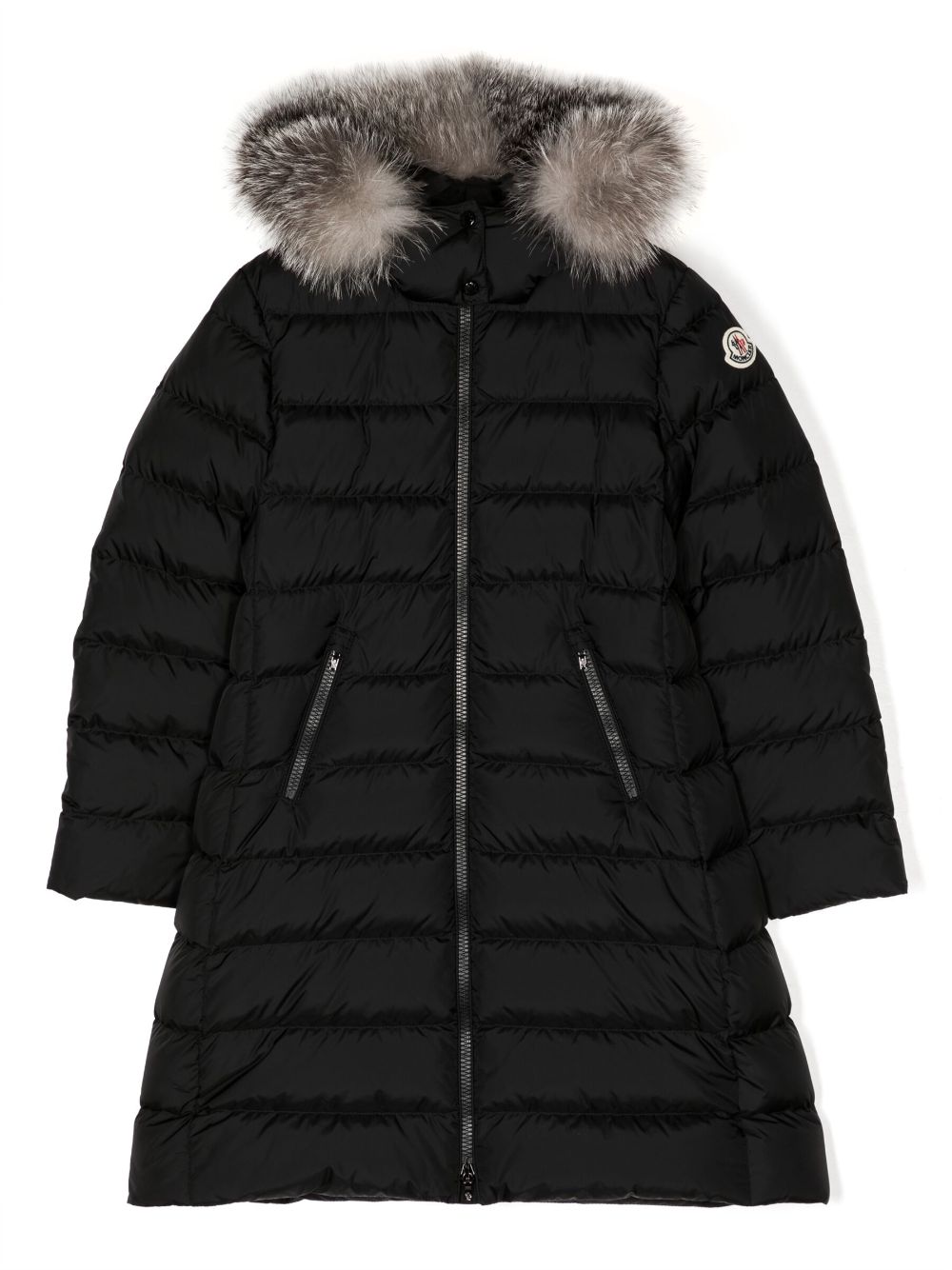 Moncler Enfant Gefütterte Jacke mit Logo-Patch - Schwarz von Moncler Enfant