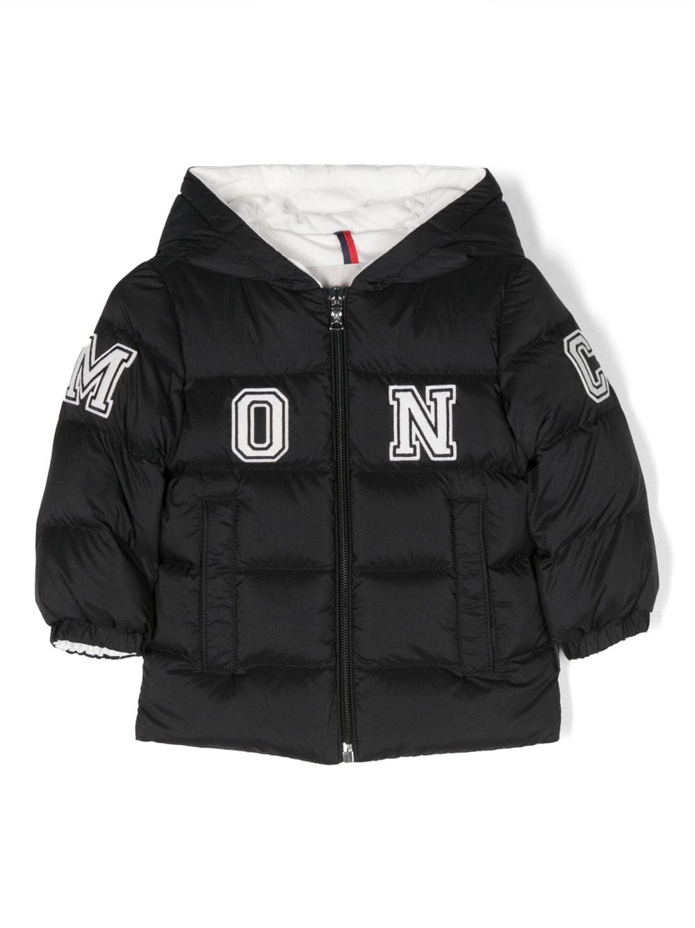 Moncler Enfant Gefütterte Jacke mit Logo-Print - Schwarz von Moncler Enfant