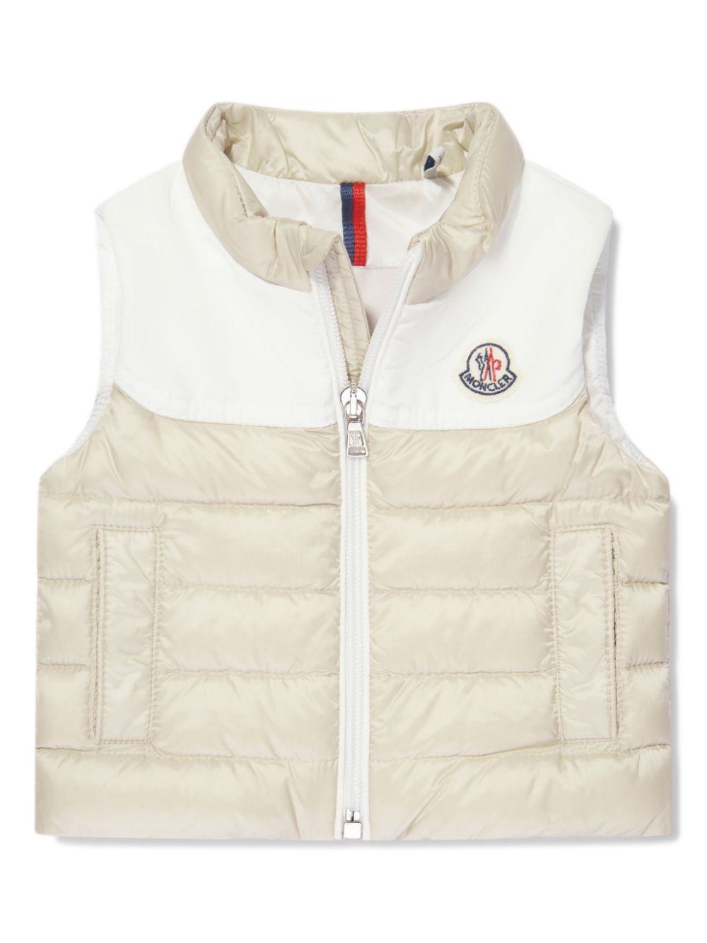 Moncler Enfant Gefütterte Weste mit Logo-Patch - Nude von Moncler Enfant