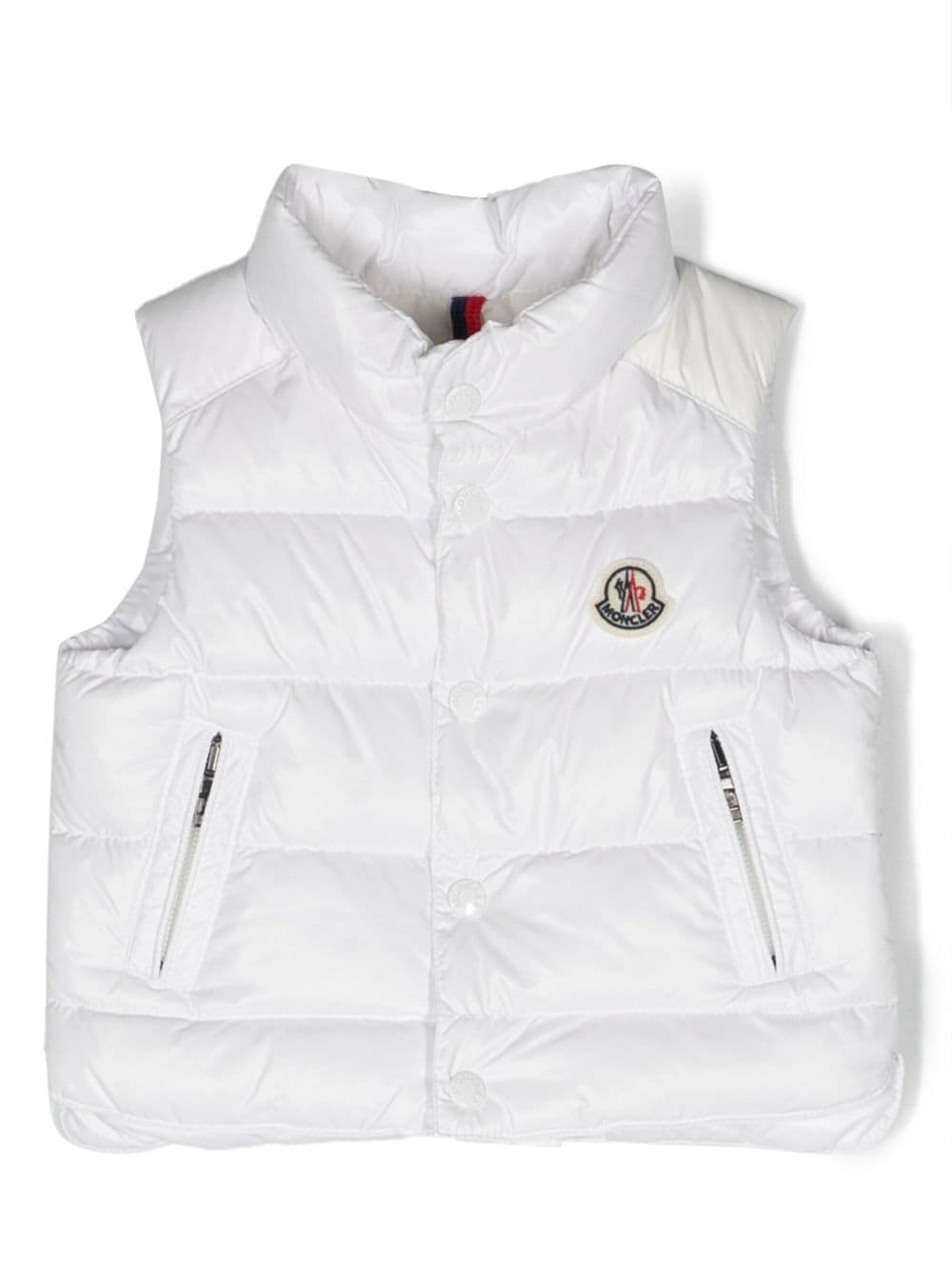 Moncler Enfant Gefütterte Weste mit Logo-Patch - Weiß von Moncler Enfant