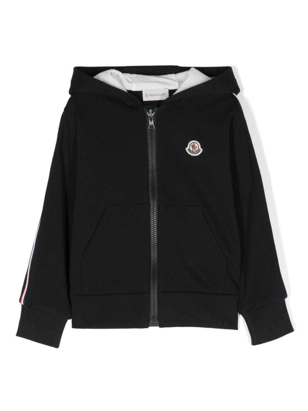 Moncler Enfant Gestreifte Kapuzenjacke - Blau von Moncler Enfant