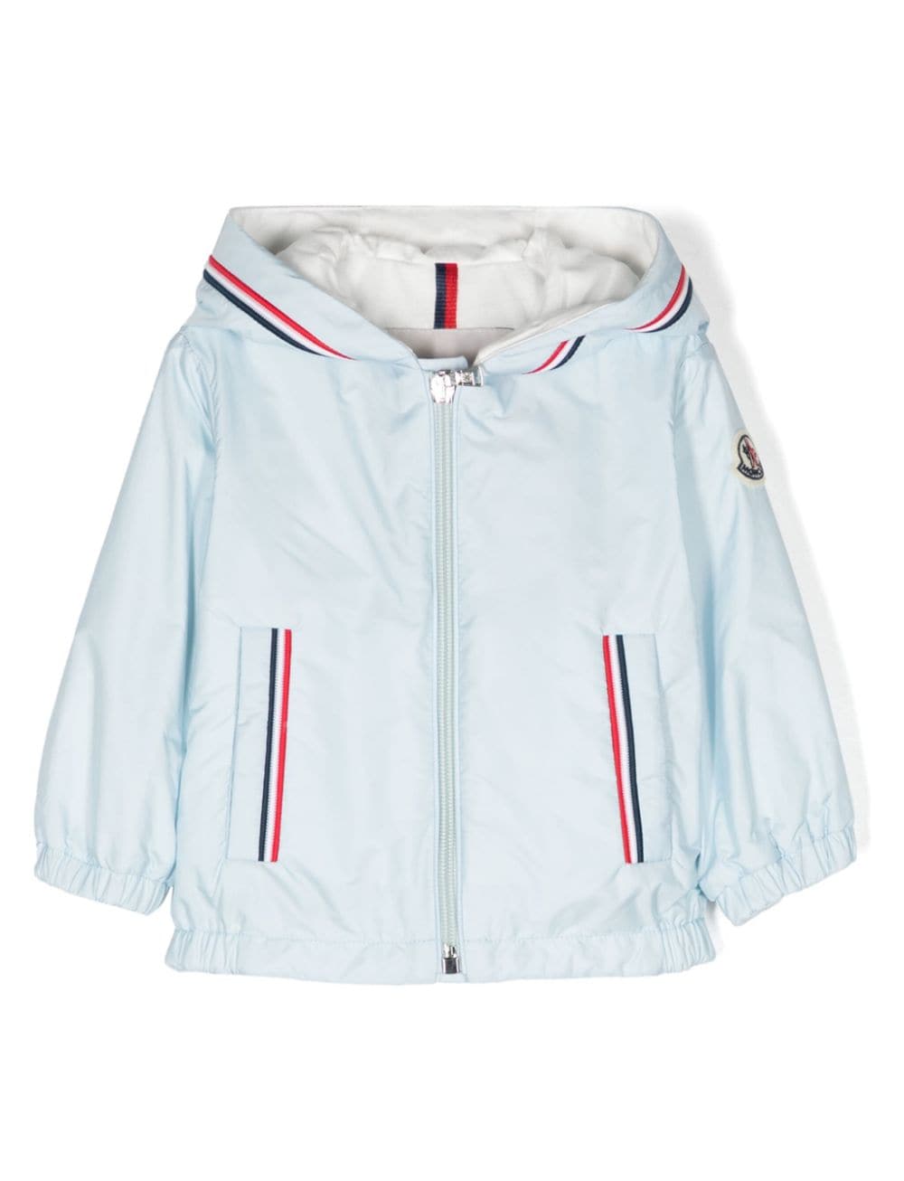 Moncler Enfant Granduc Kapuzenjacke mit Logo-Patch - Blau von Moncler Enfant