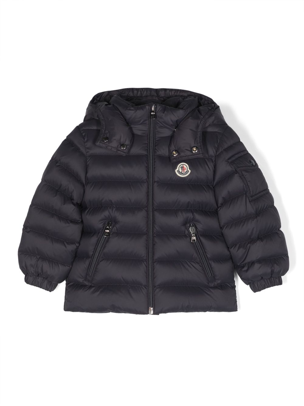 Moncler Enfant Gefütterte Jacke mit Logo-Patch - Blau von Moncler Enfant