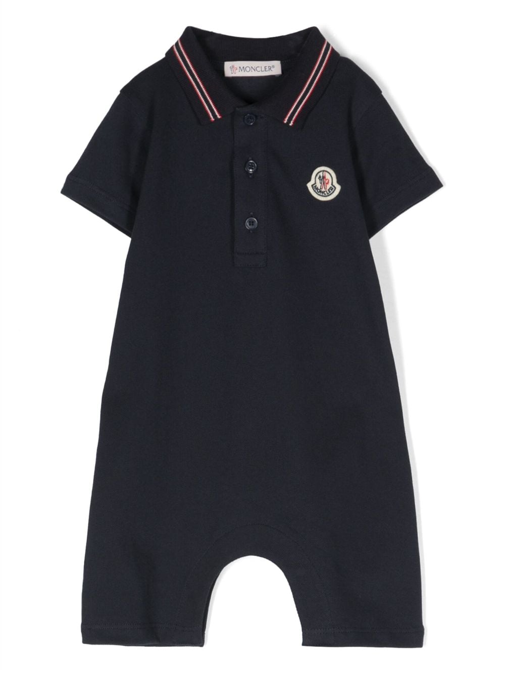 Moncler Enfant Kurzer Strampler im Polo-Stil - Blau von Moncler Enfant