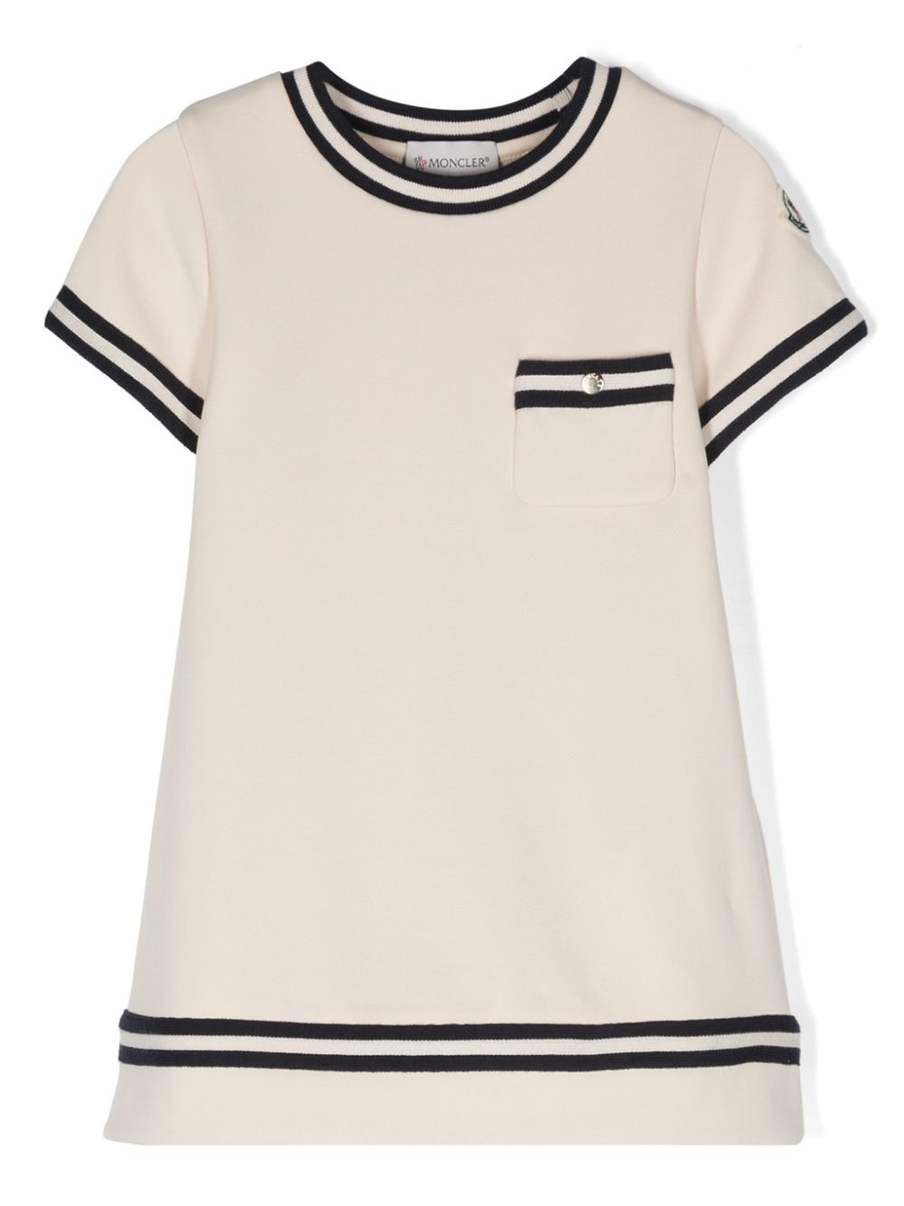 Moncler Enfant Minikleid mit Logo-Applikation - Nude von Moncler Enfant