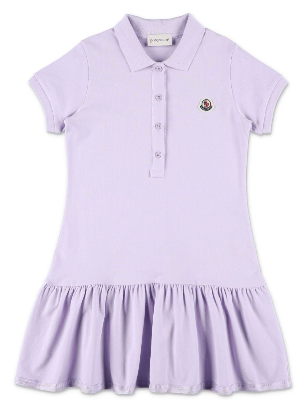 Moncler Enfant Pikee-Poloshirtkleid mit Logo-Patch - Violett von Moncler Enfant