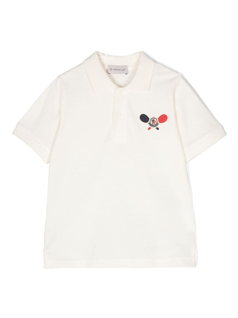 Moncler Enfant Poloshirt mit Logo-Patch - Weiß von Moncler Enfant