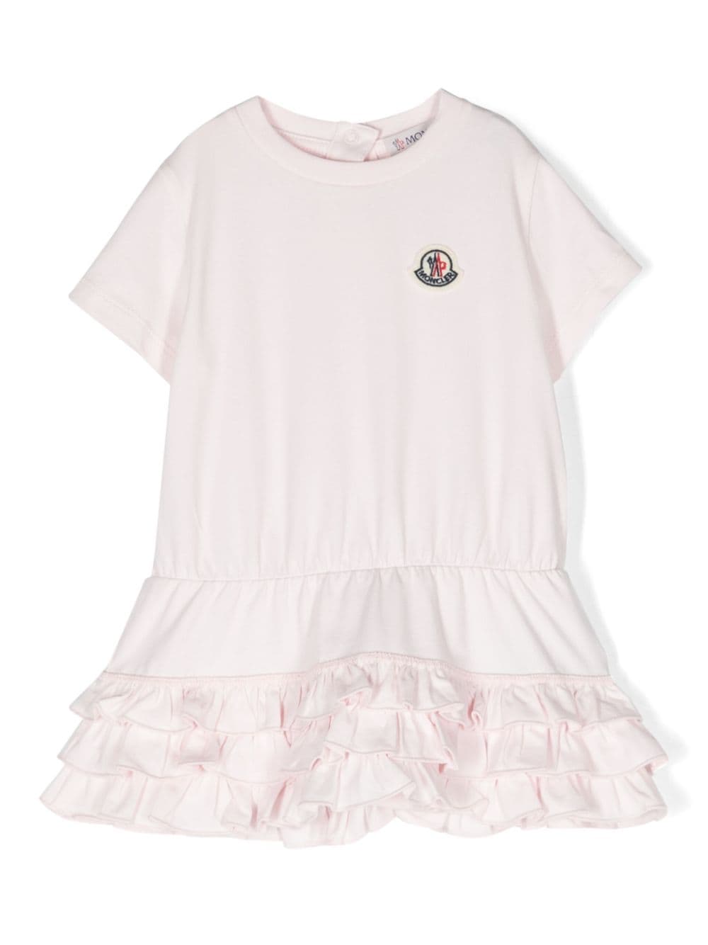 Moncler Enfant Rüschensaum-Kleid mit Logo-Patch - Rosa von Moncler Enfant