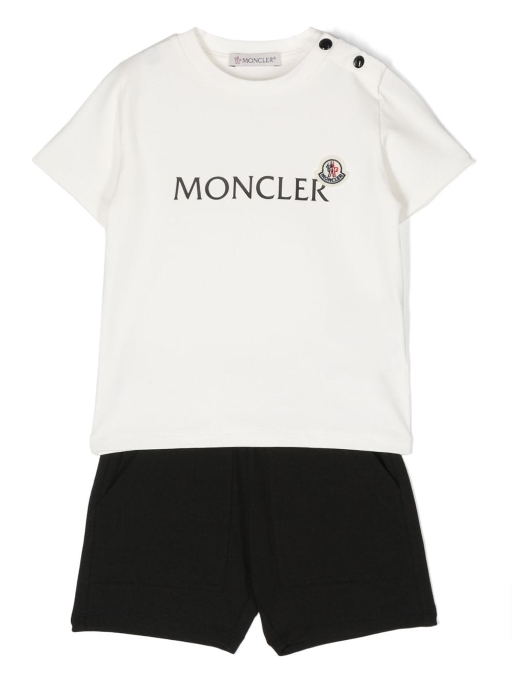 Moncler Enfant Set aus T-Shirt und Shorts mit Logo - Schwarz von Moncler Enfant