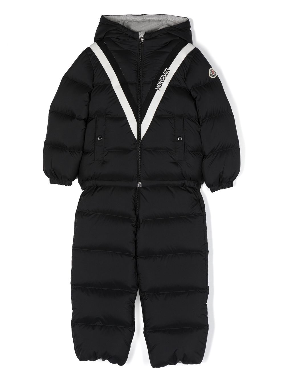 Moncler Enfant Skianzug mit Logo-Print - Schwarz von Moncler Enfant