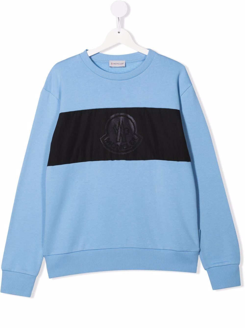 Moncler Enfant Sweatshirt mit Logo-Einsatz - Blau von Moncler Enfant