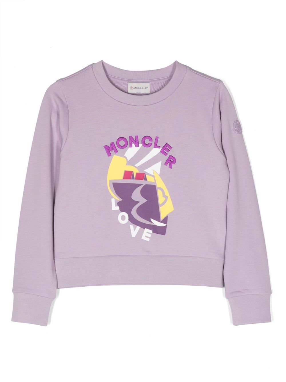 Moncler Enfant Sweatshirt mit Logo-Stickerei - Violett von Moncler Enfant