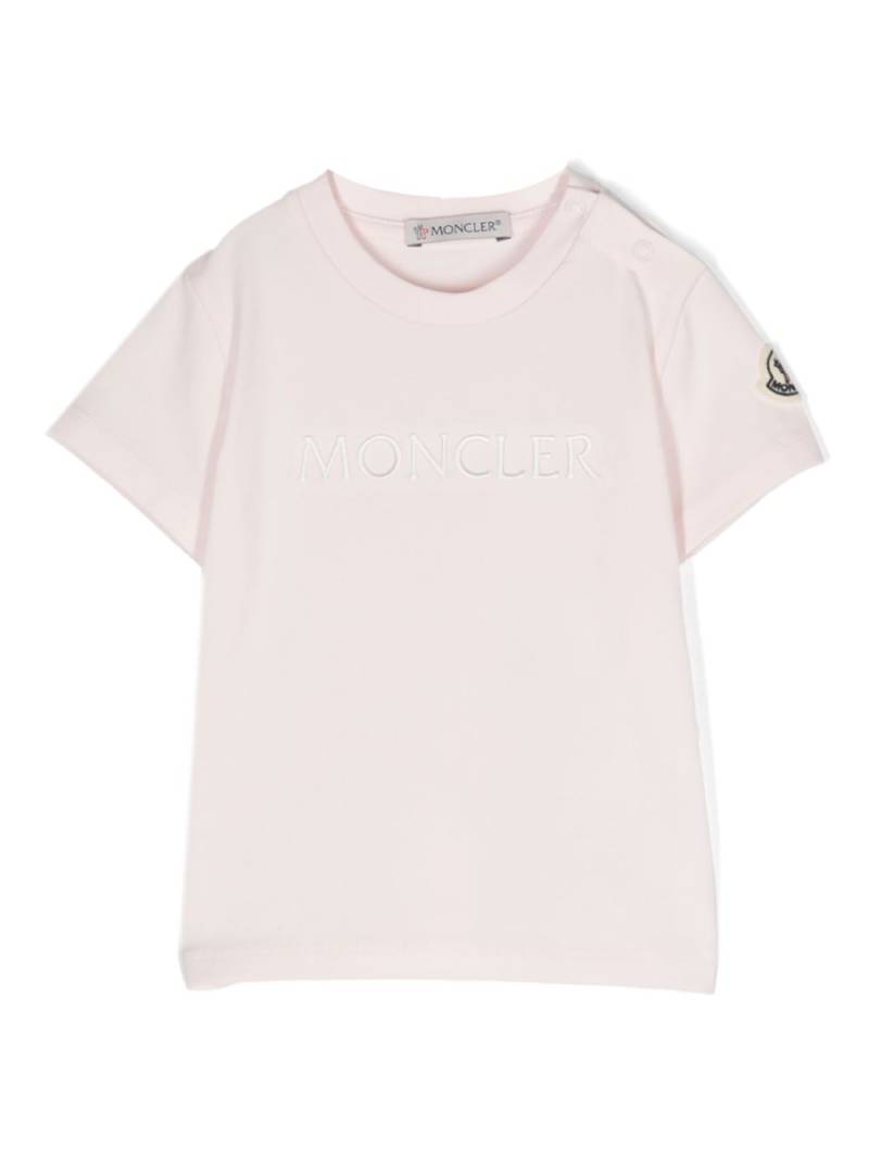 Moncler Enfant T-Shirt mit Logo-Stickerei - Rosa von Moncler Enfant