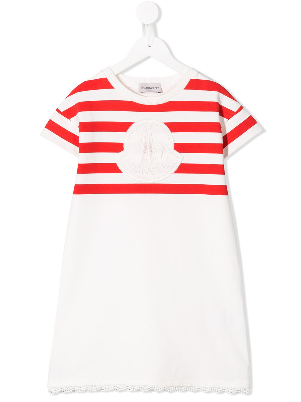 Moncler Enfant T-Shirtkleid mit Logo-Streifen - Weiß von Moncler Enfant