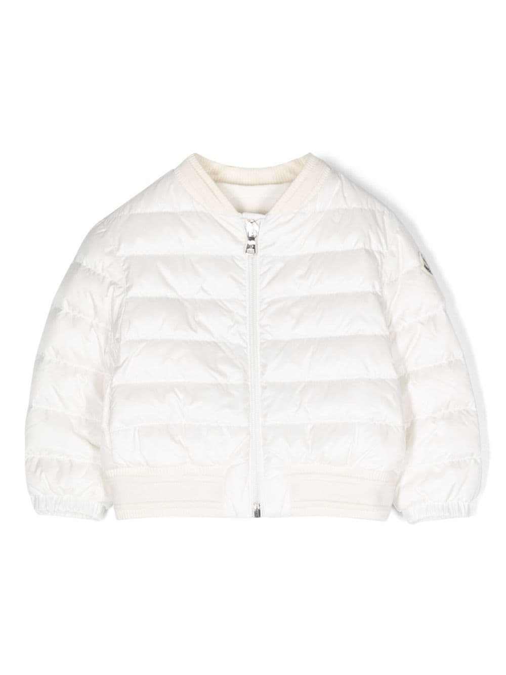 Moncler Enfant Gesteppte Jacke mit Logo-Patch - Weiß von Moncler Enfant