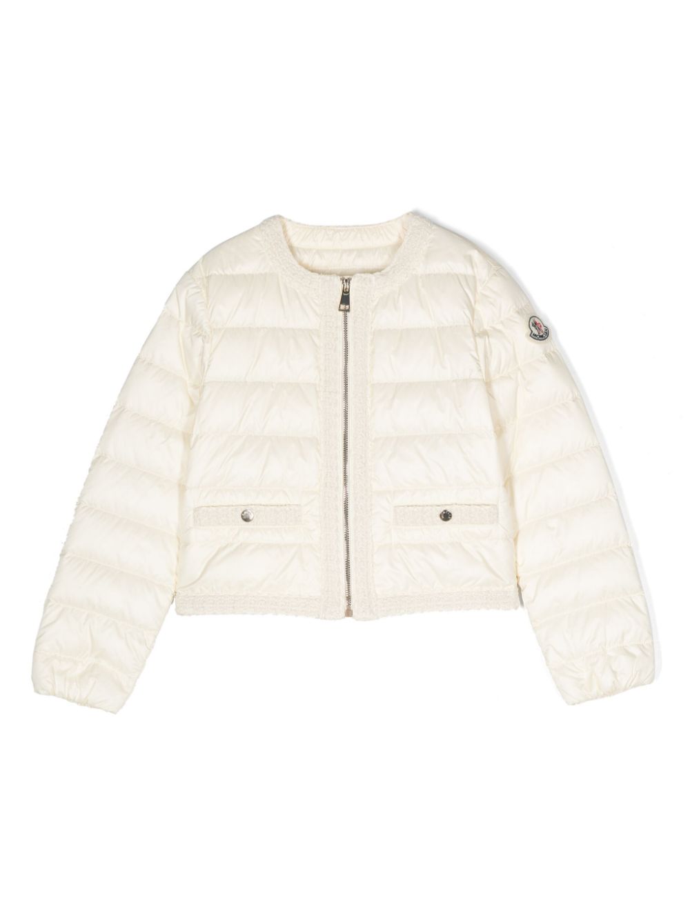 Moncler Enfant Gefütterte Jacke mit Bouclé-Besatz - Nude von Moncler Enfant