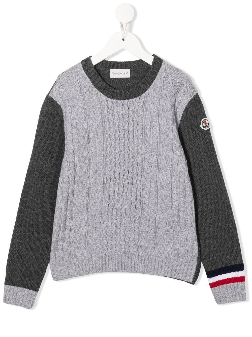 Moncler Enfant Pullover mit Zopfmuster - Grau von Moncler Enfant