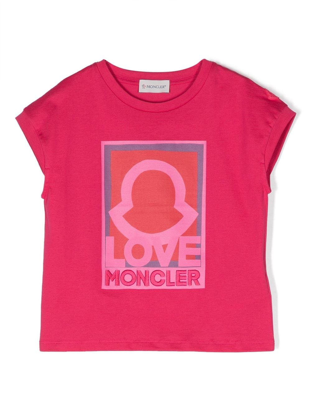 Moncler Enfant T-Shirt mit Logo-Stickerei - Rosa von Moncler Enfant