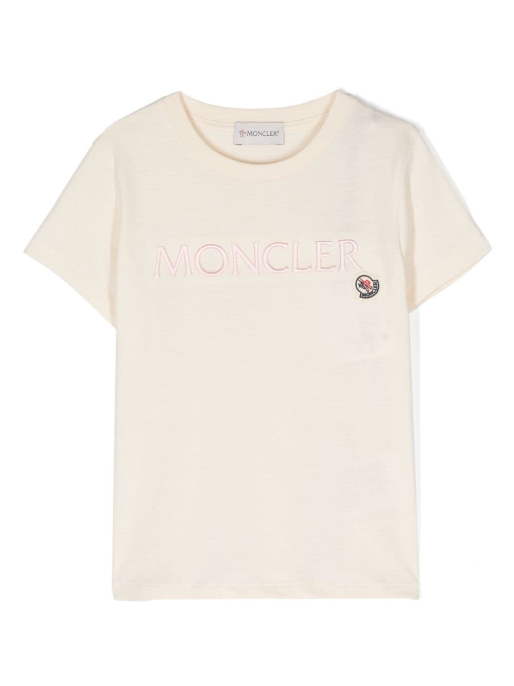 Moncler Enfant T-Shirt mit Logo-Stickerei - Nude von Moncler Enfant