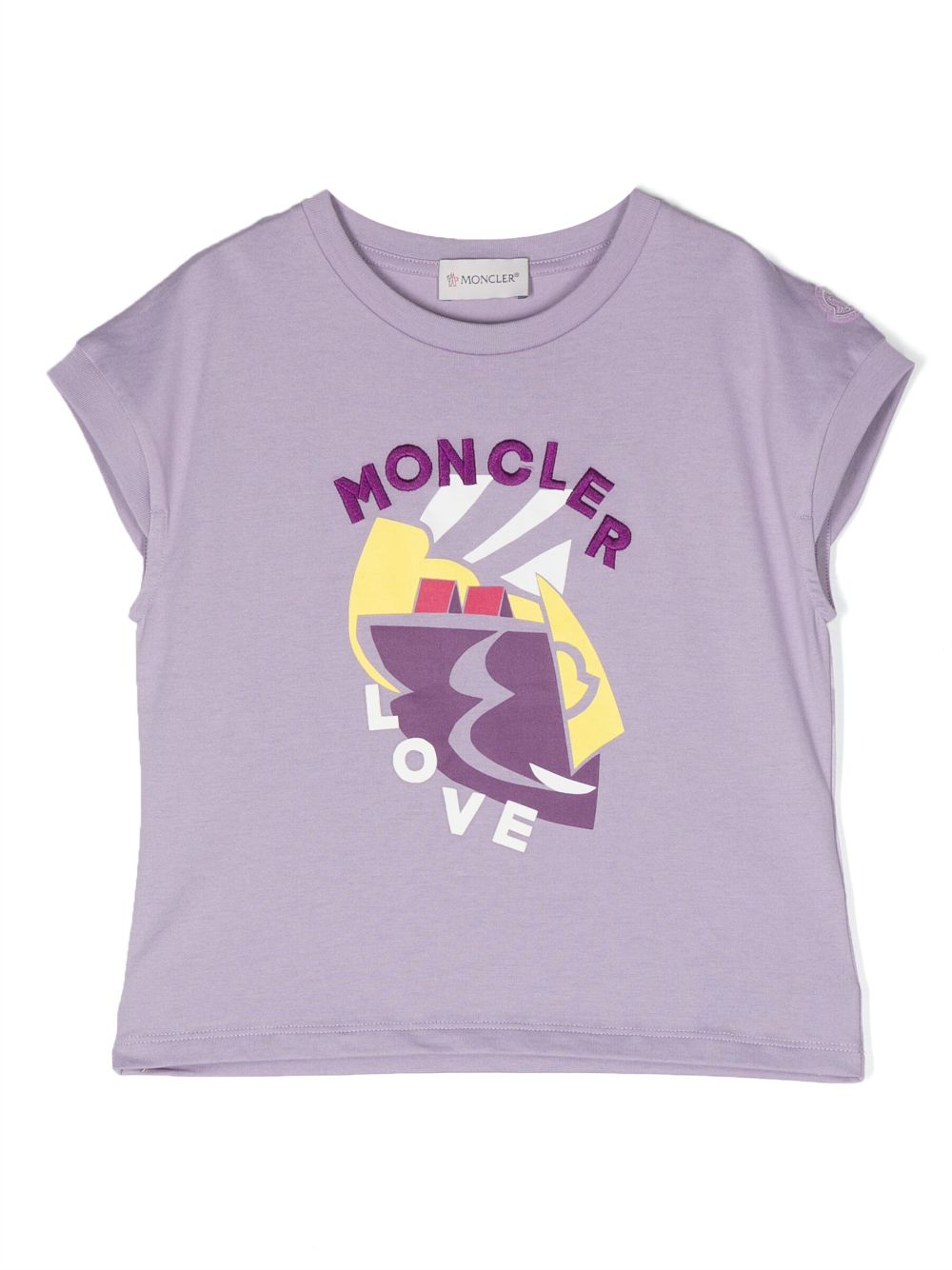 Moncler Enfant T-Shirt mit Logo-Stickerei - Violett von Moncler Enfant