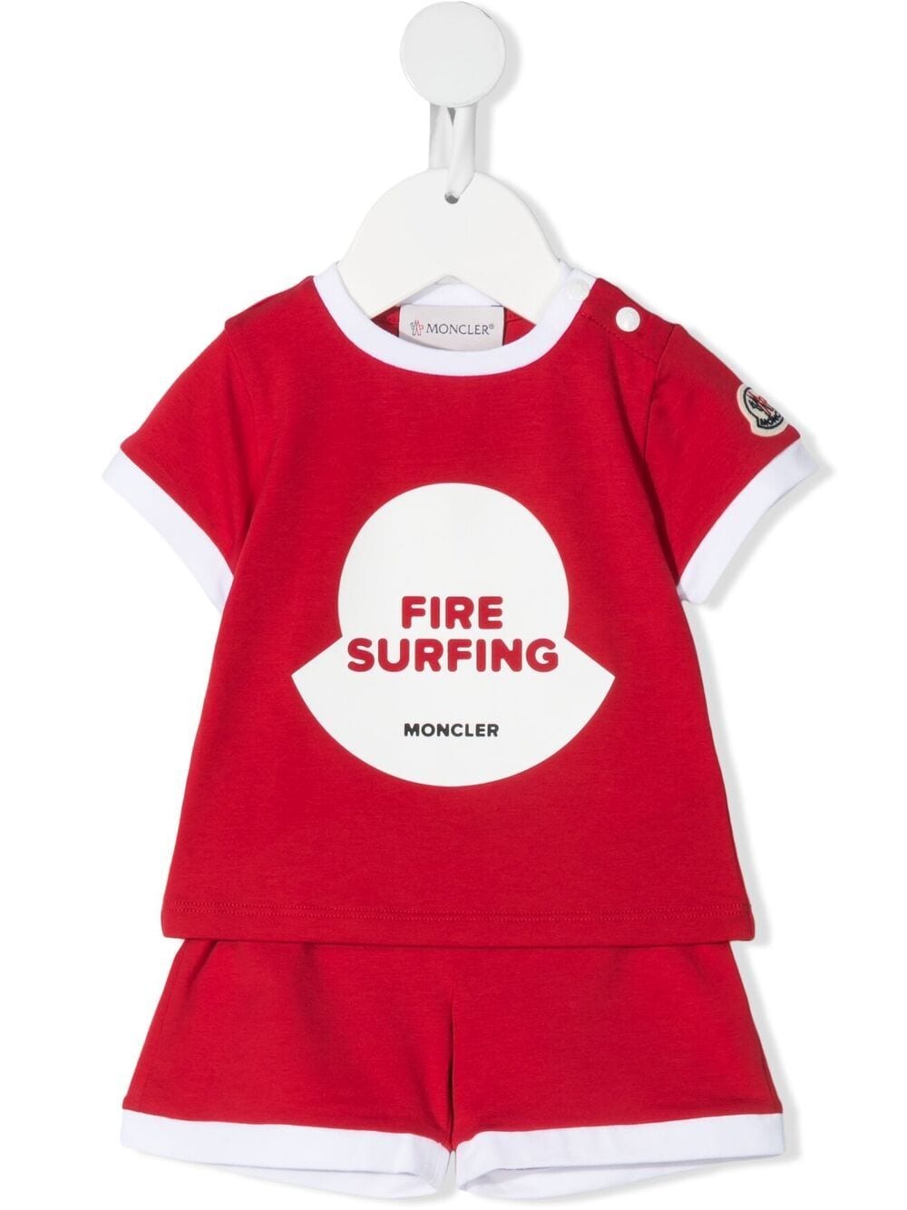 Moncler Enfant Shorts-Set mit "Fire Surfing"-Print - Rot von Moncler Enfant