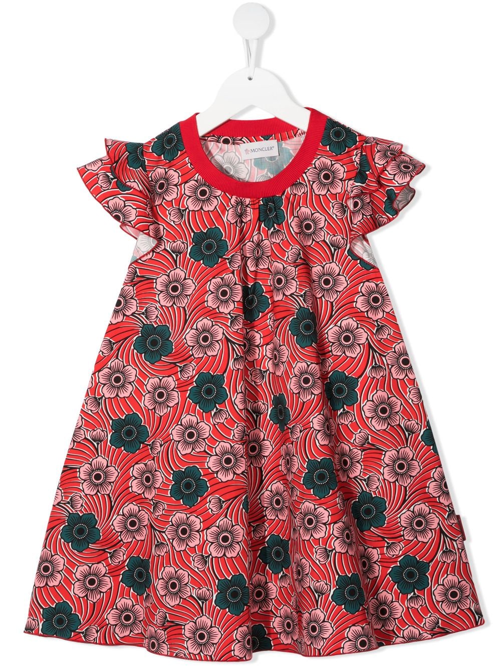 Moncler Enfant Kleid mit Blumen-Print - Rot von Moncler Enfant