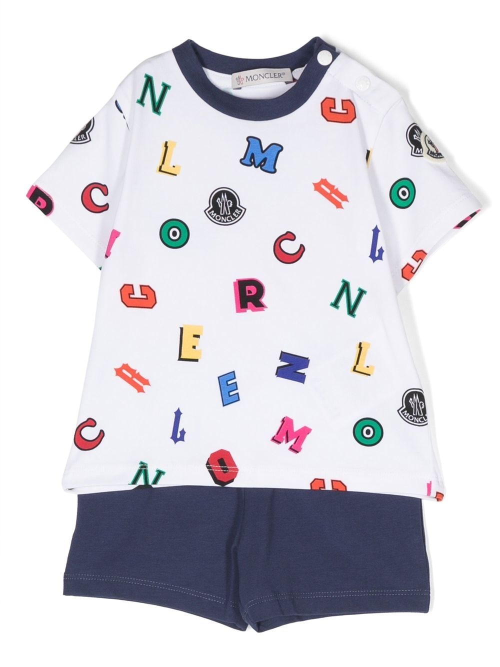 Moncler Enfant Set aus T-Shirt und Shorts mit Print - Blau von Moncler Enfant