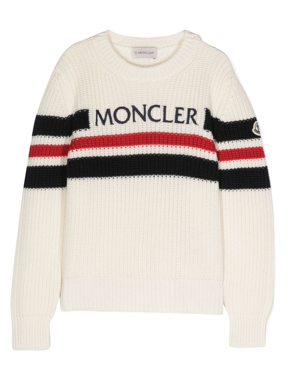 Moncler Enfant Pullover mit Intarsien-Logo - Nude von Moncler Enfant