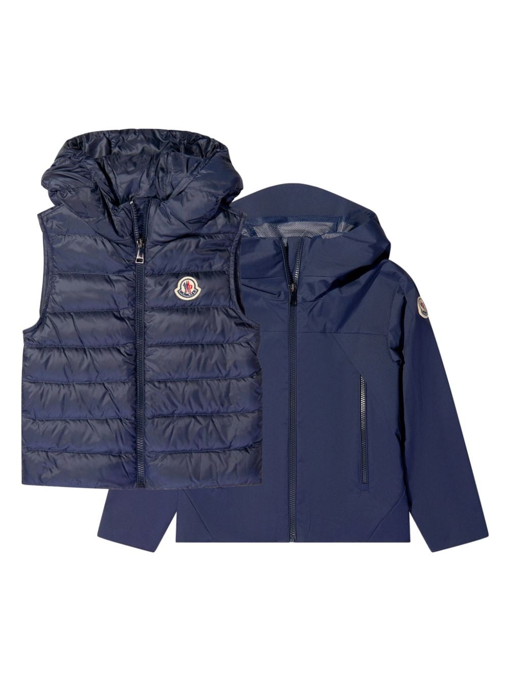 Moncler Enfant logo-appliqué jacket gilet set - Blau von Moncler Enfant