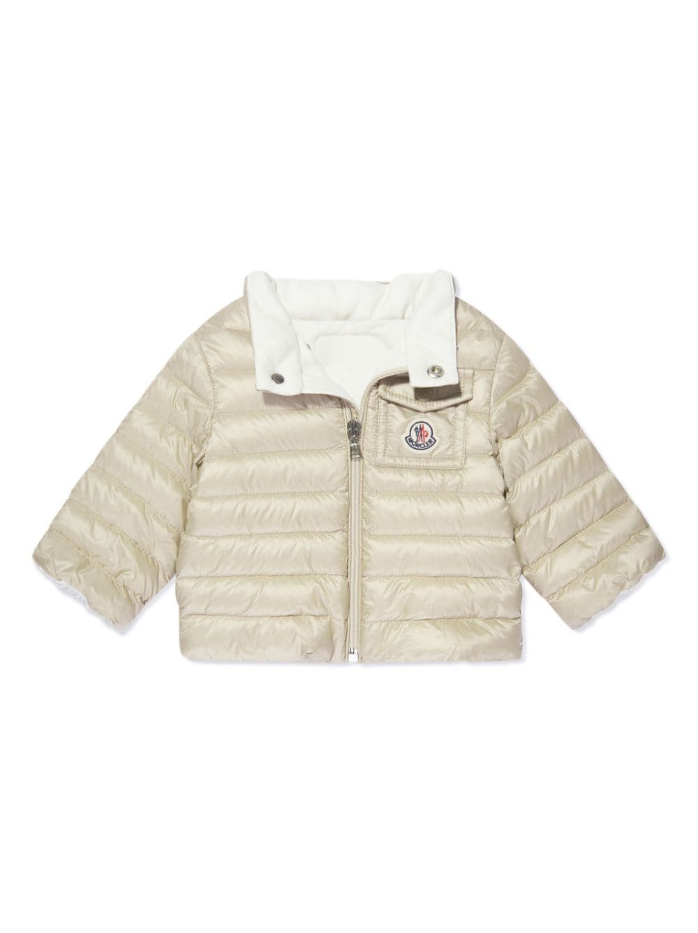 Moncler Enfant Gefütterte Jacke mit Logo-Applikation - Nude von Moncler Enfant