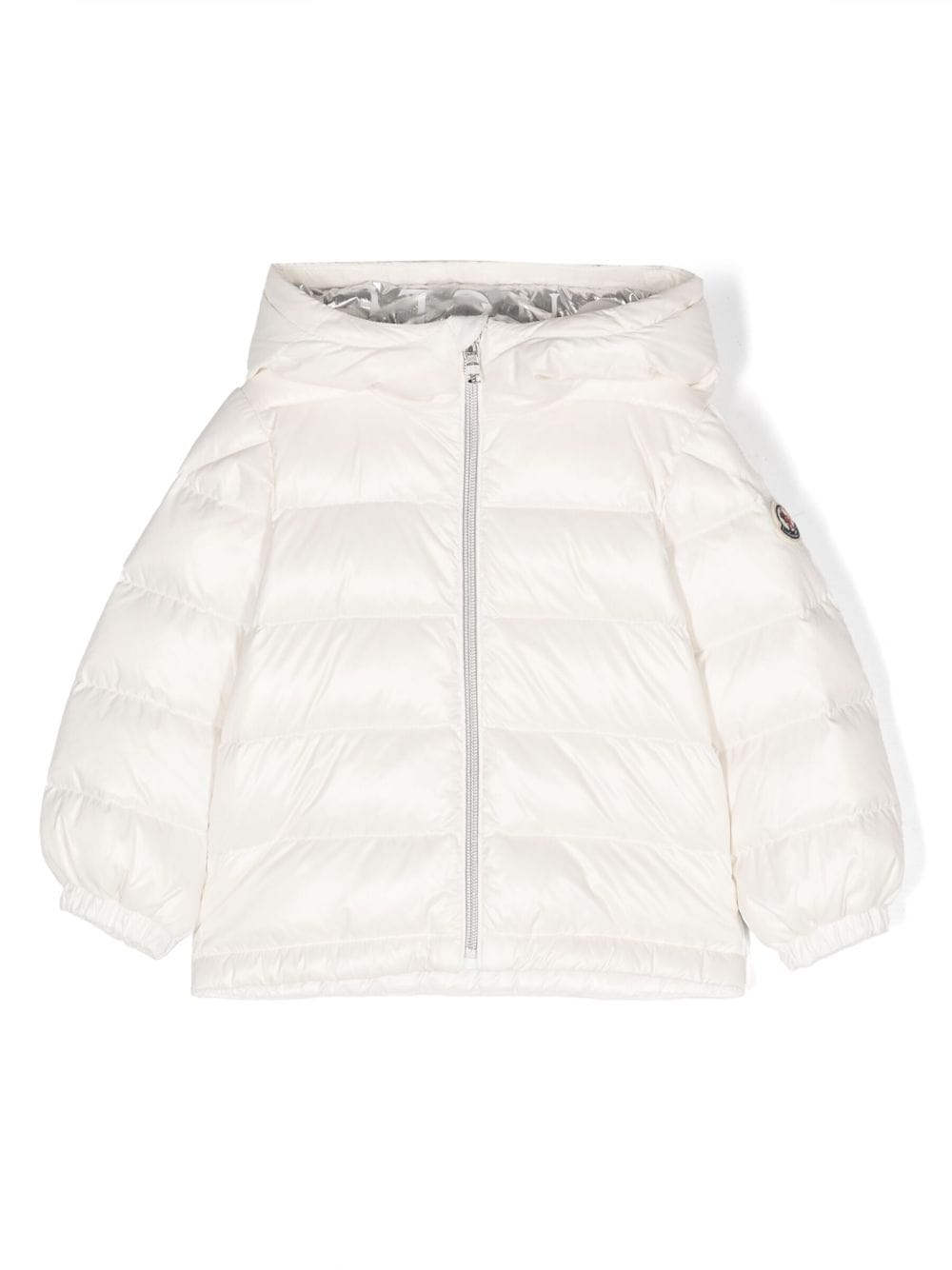 Moncler Enfant Gefütterte Jacke mit Logo-Applikation - Weiß von Moncler Enfant