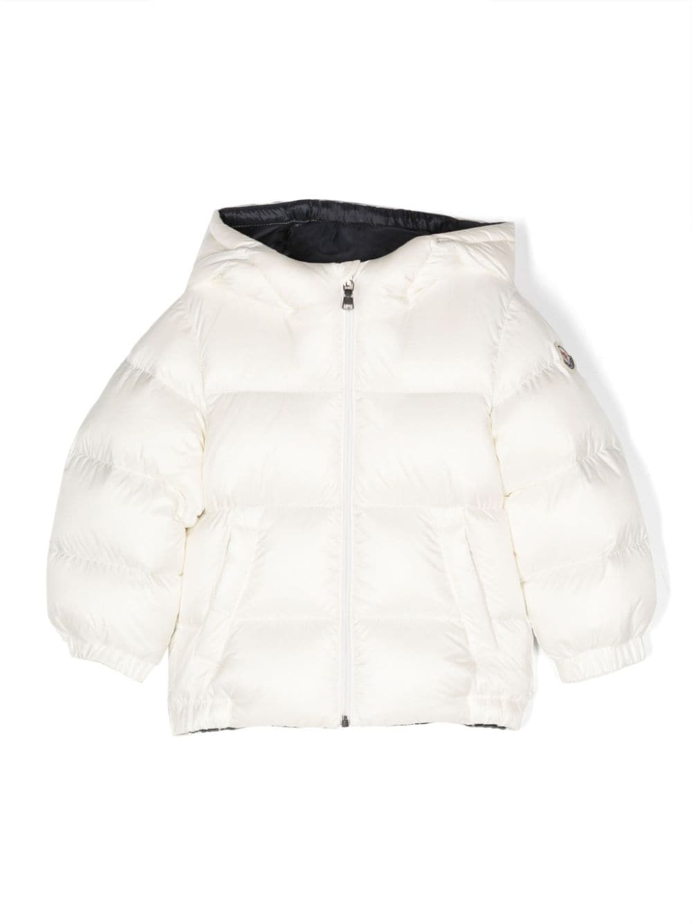 Moncler Enfant Gefütterte Jacke mit Logo-Applikation - Weiß von Moncler Enfant