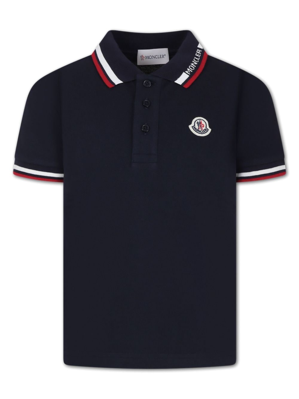 Moncler Enfant Poloshirt mit Logo-Applikation - Blau von Moncler Enfant