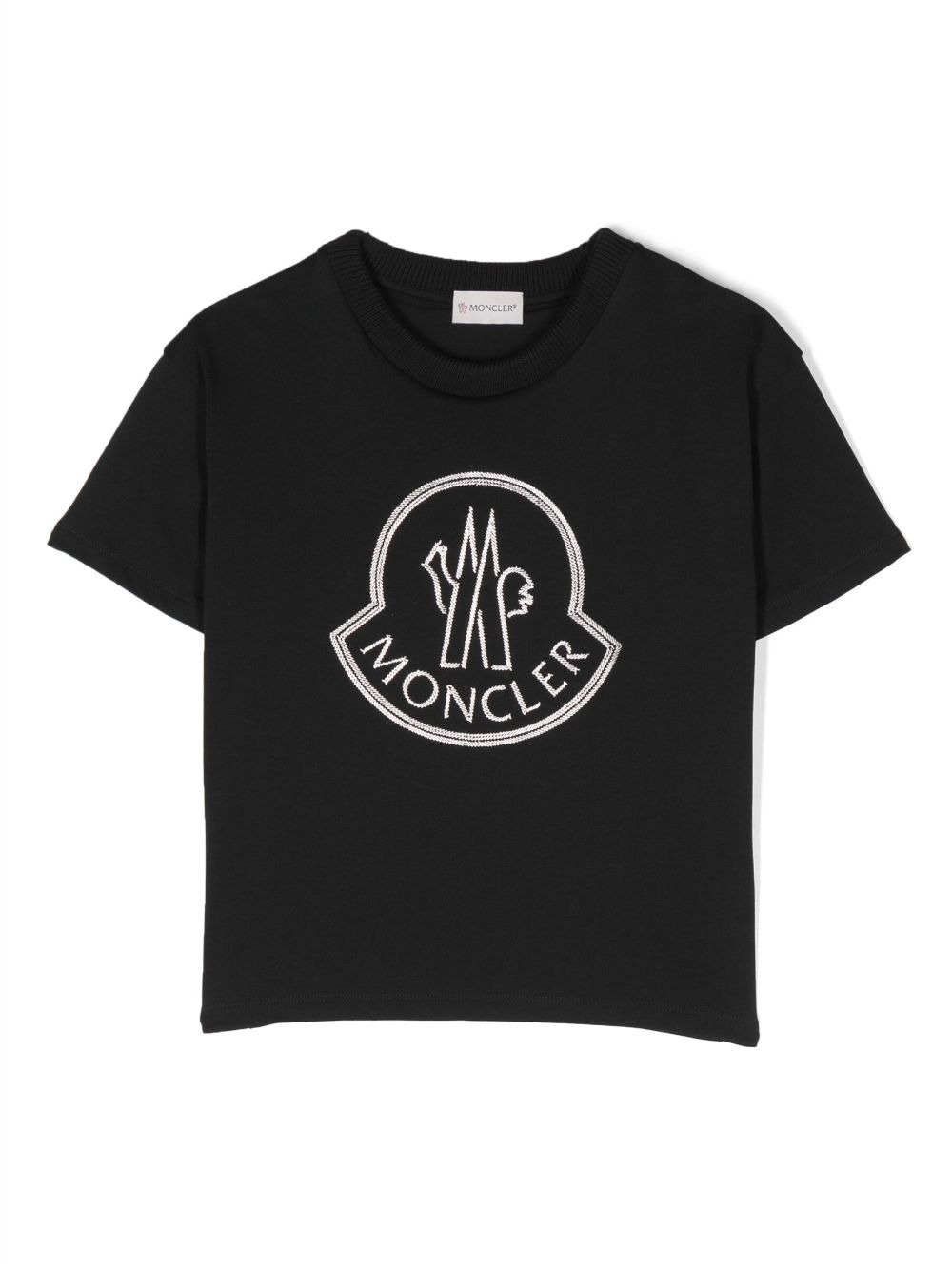 Moncler Enfant T-Shirt mit Logo-Stickerei - Schwarz von Moncler Enfant