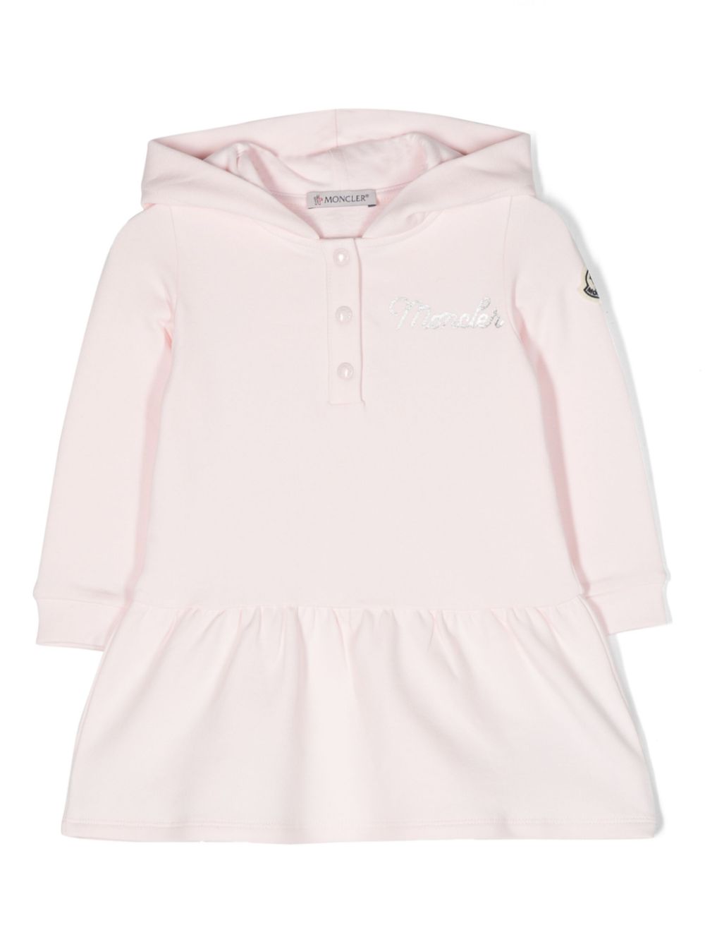 Moncler Enfant Kapuzenkleid mit Logo-Stickerei - Rosa von Moncler Enfant