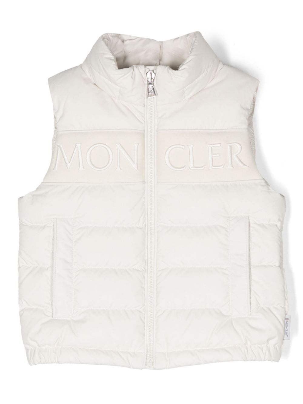 Moncler Enfant Gefütterte Weste mit Logo-Stickerei - Weiß von Moncler Enfant